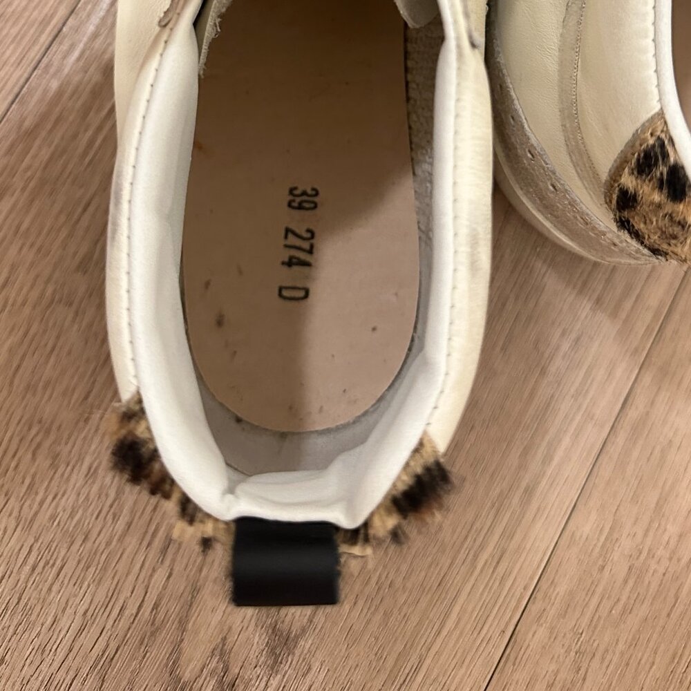 GOLDEN GOOSE Mid Star Sneaker (Women) in White/ Platinum/ Leo Size 9US / 39EU - Picture 11 of 15
